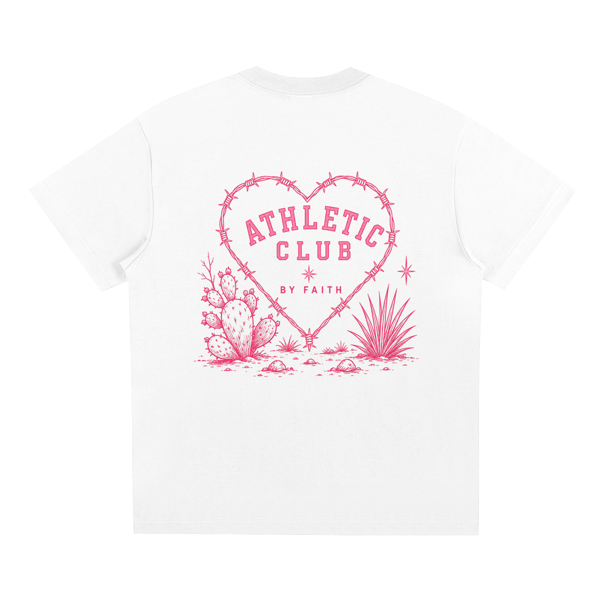 By Faith Athletic Club Goes Western Barbwire Heart Tee