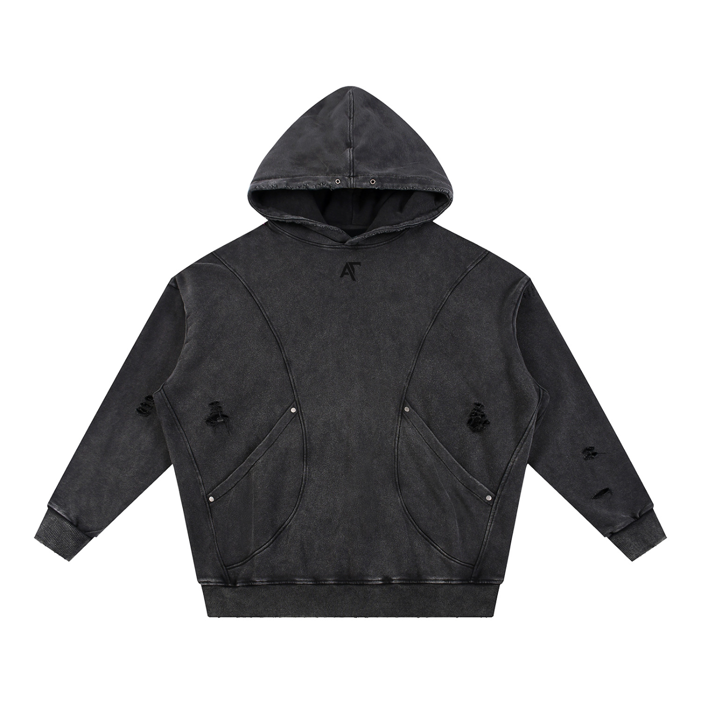Set Apart Distressed Panel Pocket Hoodie