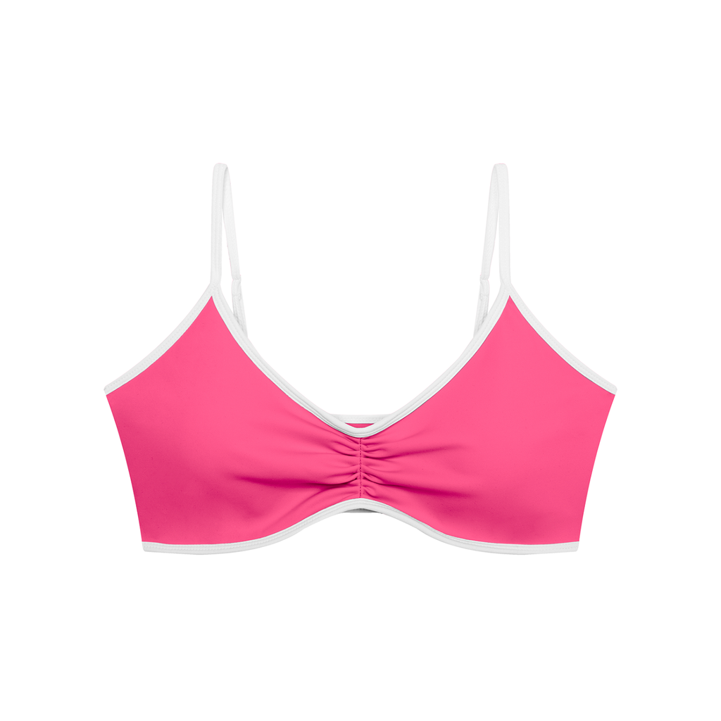 Ruched V-Neck Sports Bra