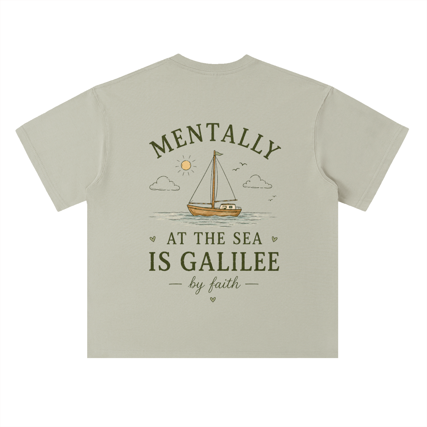 By Faith “Galilee” Drop Shoulder Cotton T-Shirt