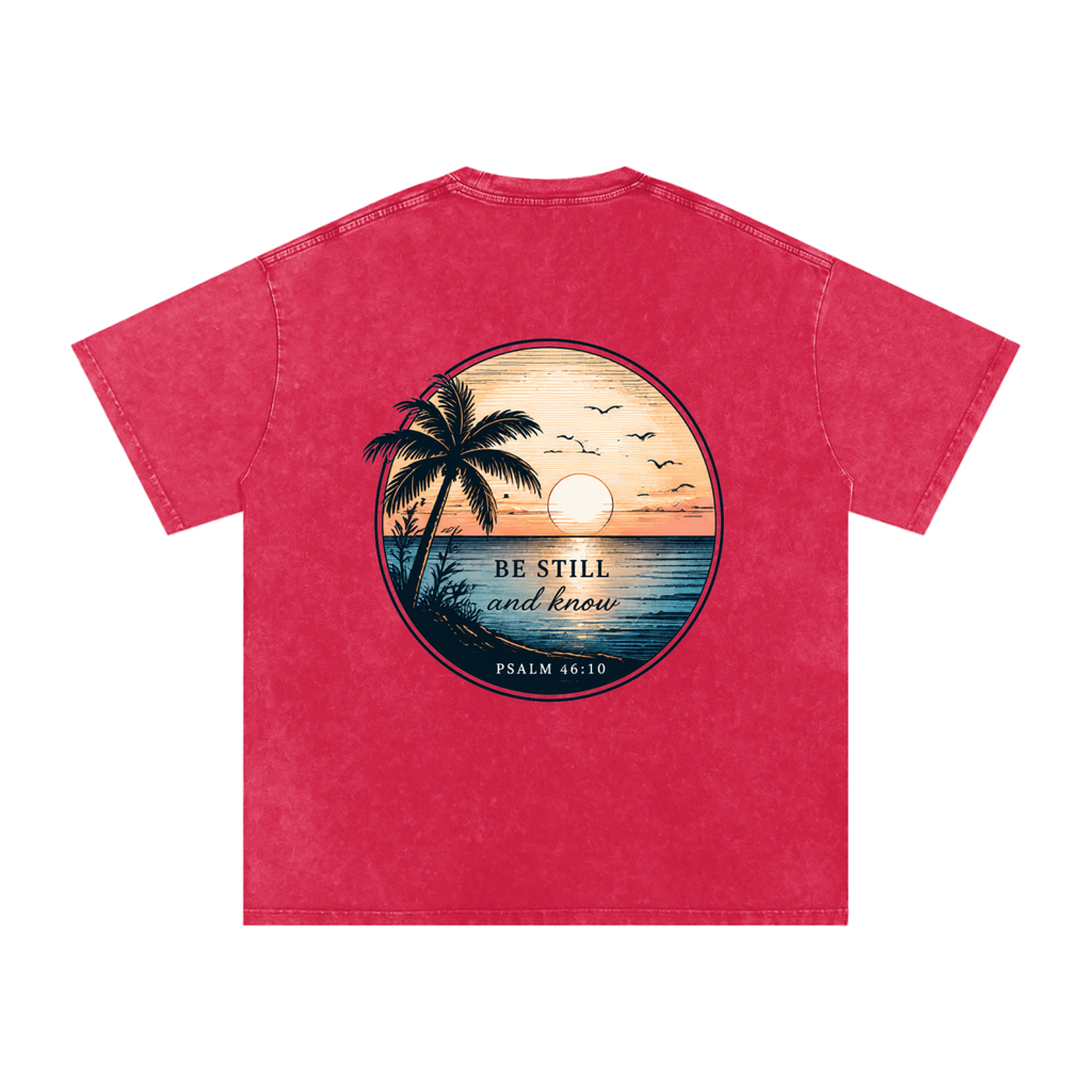 Sunset Snow Washed Oversized Cotton T-Shirt