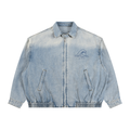 Be Still Turtle Vintage Wash Full-Zip Denim Jacket
