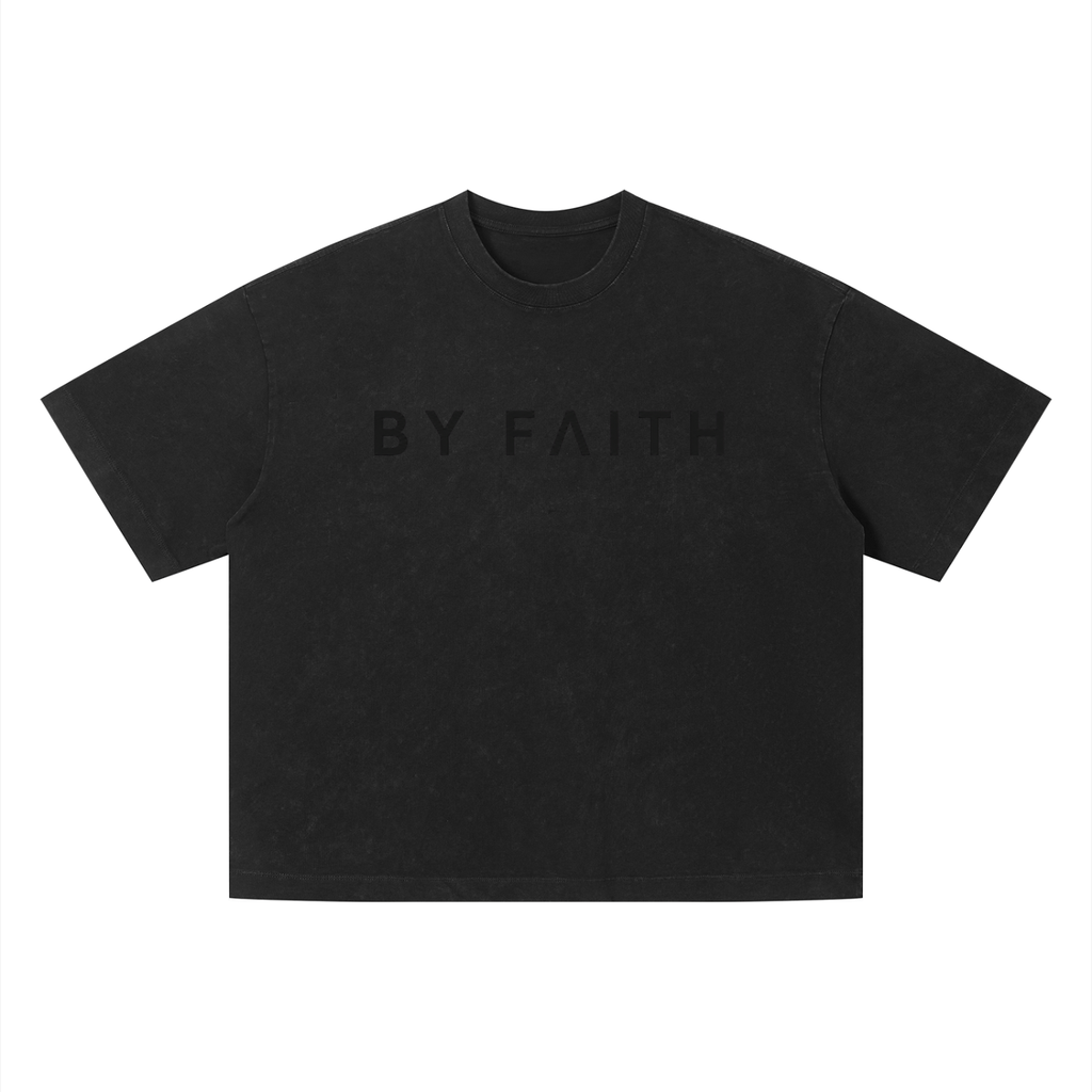 Men’s basic black Vintage Wash Boxy T-Shirt