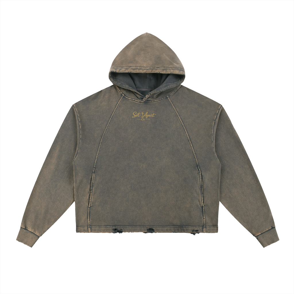 Set Apart By Grace Vintage Frayed-Hem Hoodie