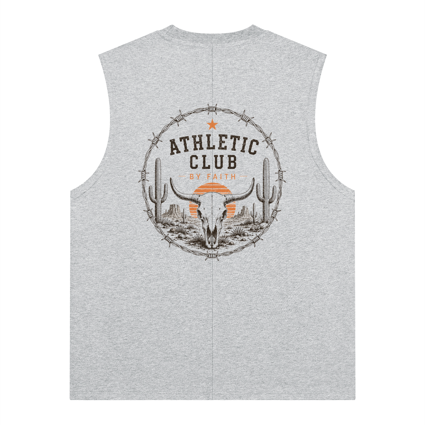 By Faith Athletic Club Goes Western Men’s Barbwire Tank