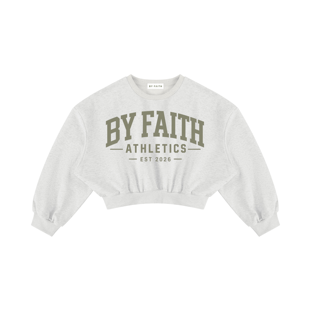Athletic Club “Olive” Cropped Crewneck Sweatshirt
